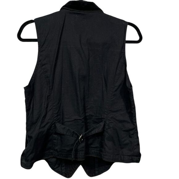 Lauren Ralph Lauren Jeans Black Velvet Denim Patchwork Vest / Size-Large - Picture 6 of 10